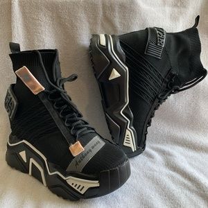 Anthony Wang Hidden Wedge Platform Sock Sneaker